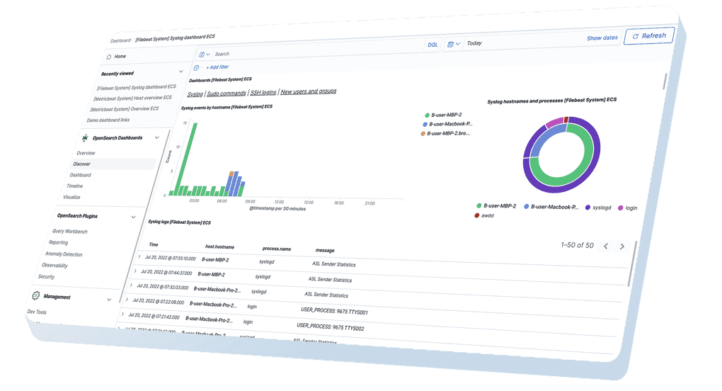 Log Management Header