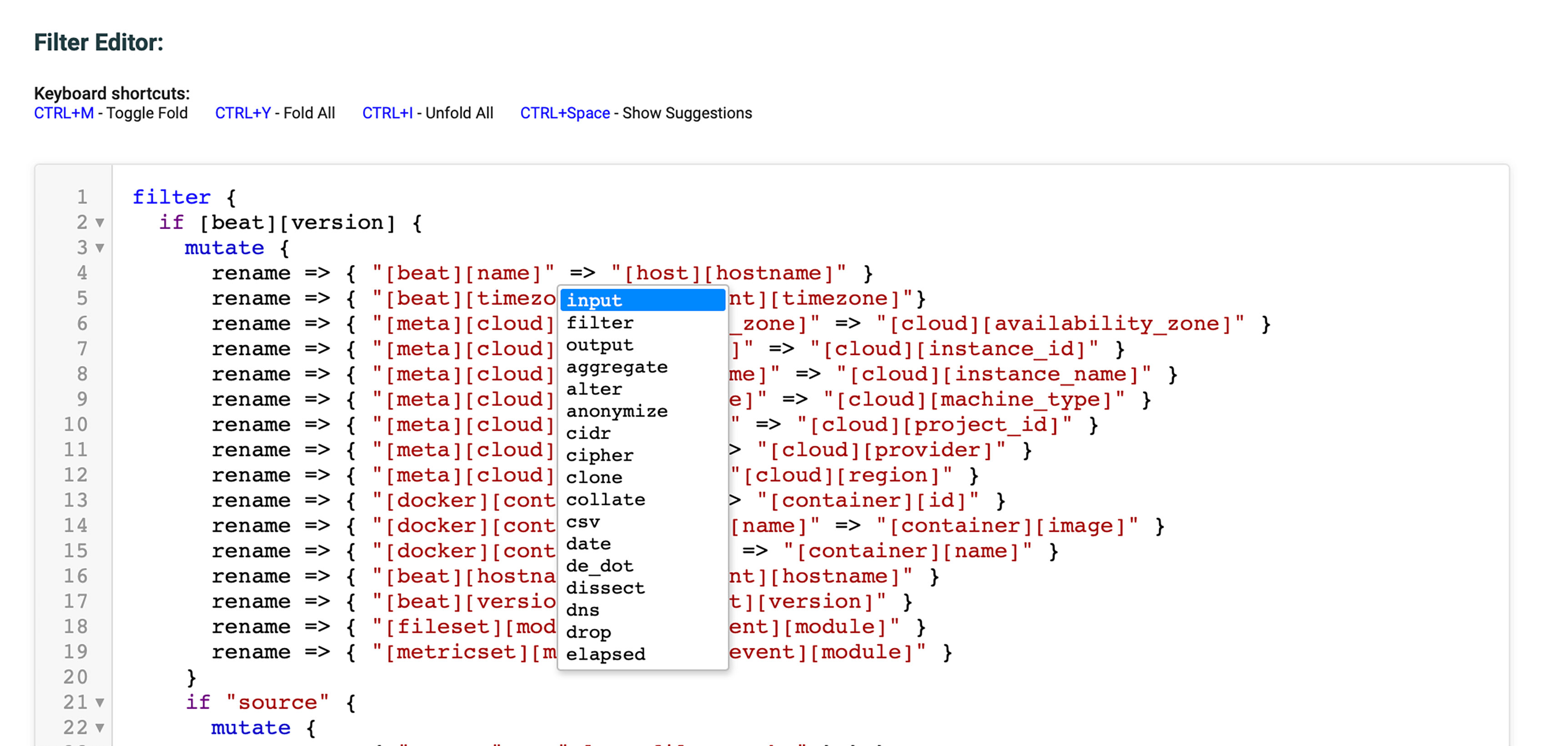 Data Processing Filters